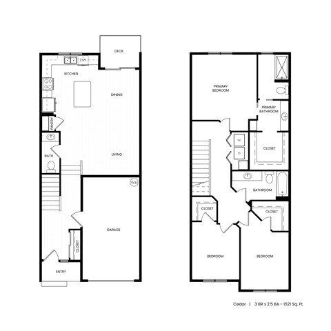Titan Hill Townhomes in Salem, Oregon Cedar Floor Plan